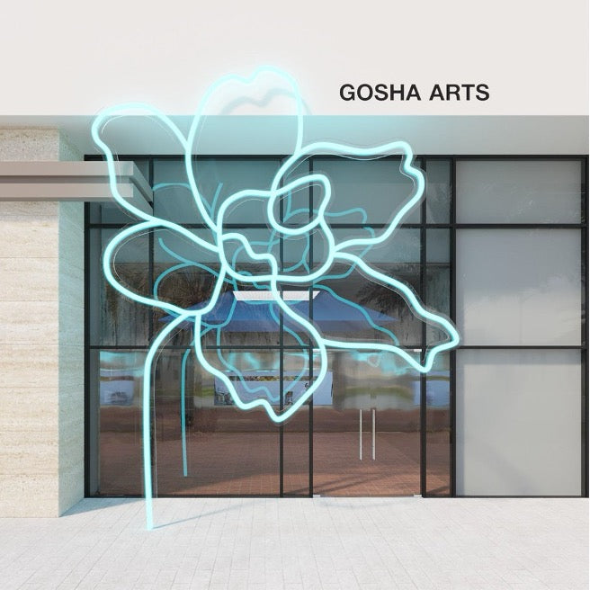 Gosha Flowers art installation at Level Shoes