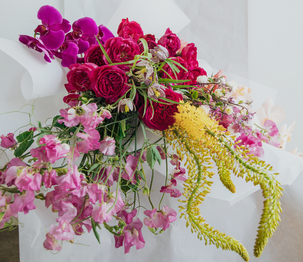Luxury red and pink flower arrangement by goshaflowers